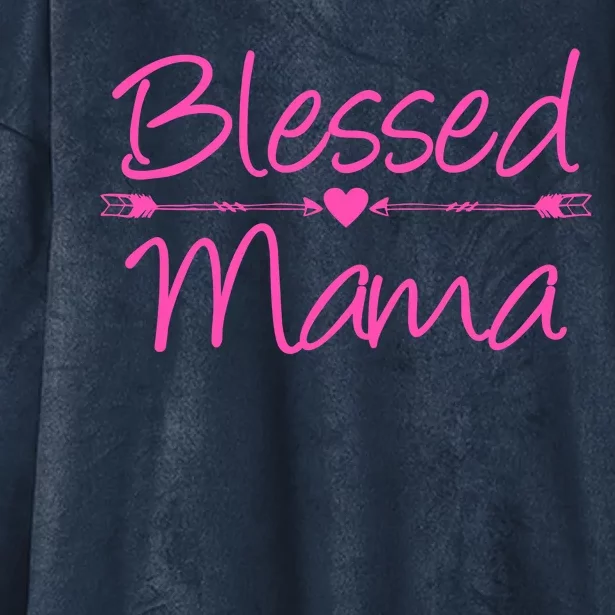 Blessed Mama Heart Arrows Mom Hooded Wearable Blanket