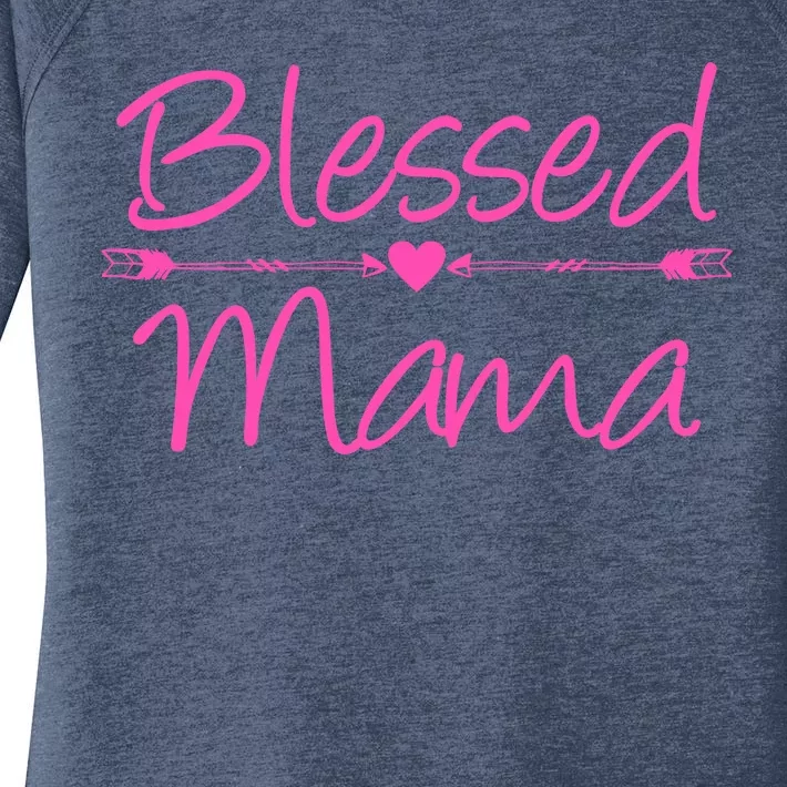 Blessed Mama Heart Arrows Mom Women's Perfect Tri Tunic Long Sleeve Shirt