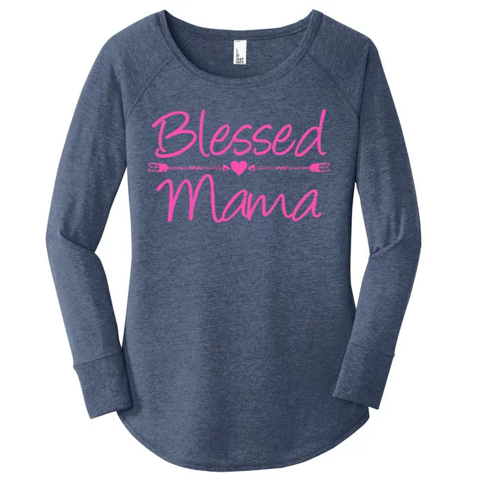 Blessed Mama Heart Arrows Mom Women's Perfect Tri Tunic Long Sleeve Shirt