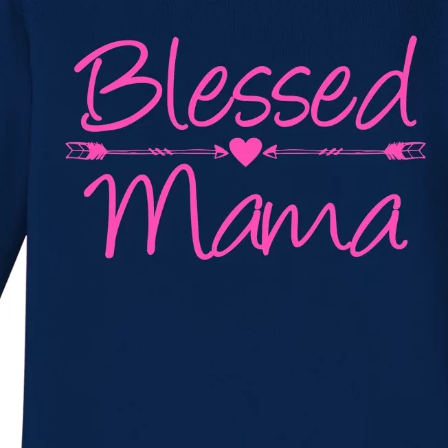 Blessed Mama Heart Arrows Mom Baby Long Sleeve Bodysuit