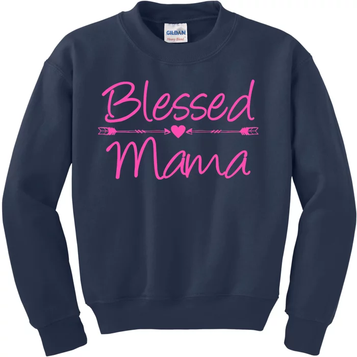 Blessed Mama Heart Arrows Mom Kids Sweatshirt