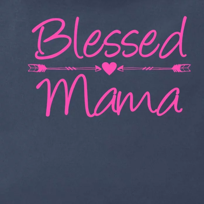 Blessed Mama Heart Arrows Mom Zip Tote Bag