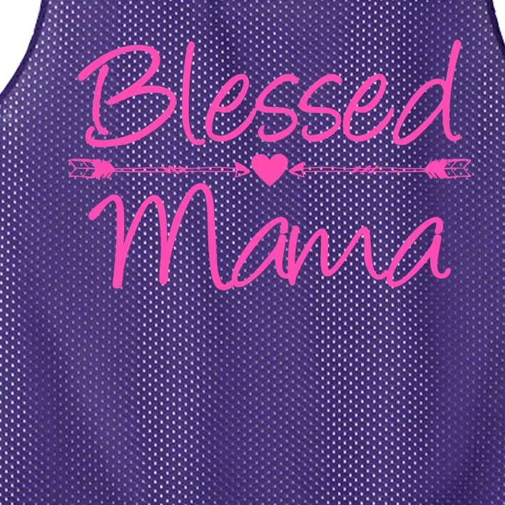 Blessed Mama Heart Arrows Mom Mesh Reversible Basketball Jersey Tank