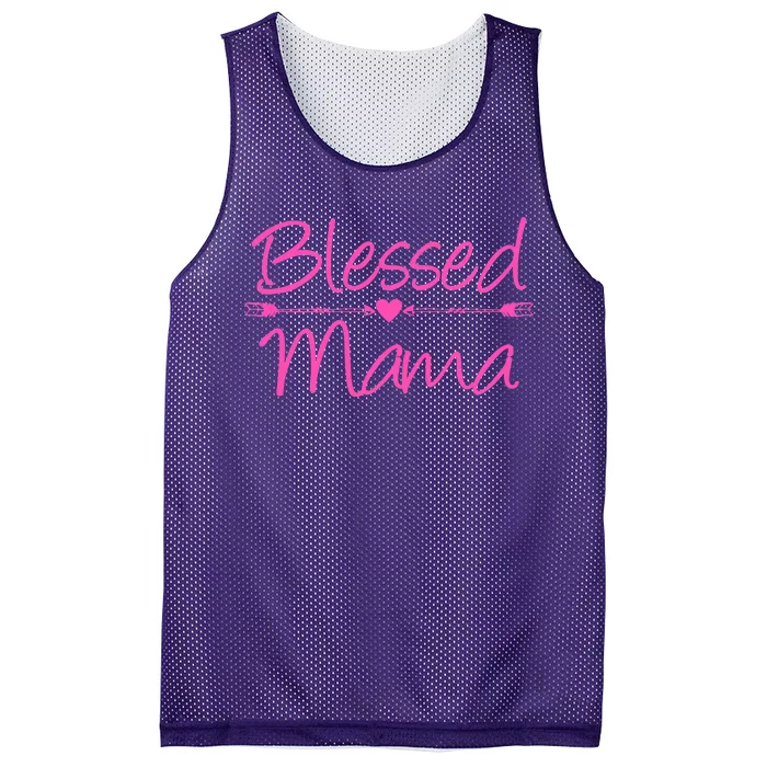 Blessed Mama Heart Arrows Mom Mesh Reversible Basketball Jersey Tank