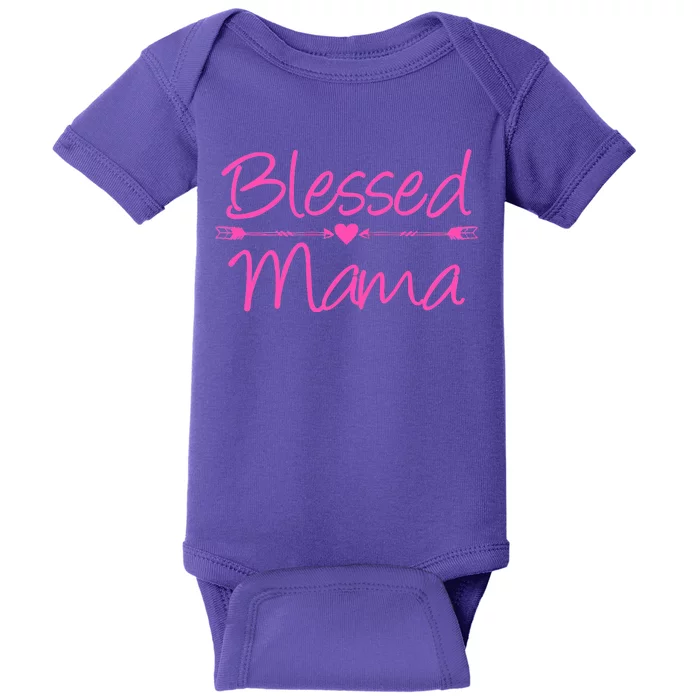 Blessed Mama Heart Arrows Mom Baby Bodysuit