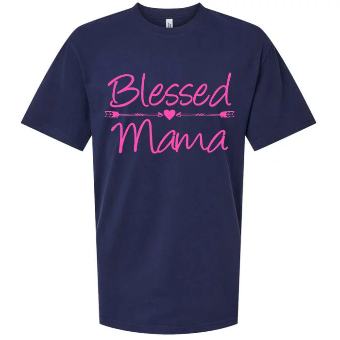 Blessed Mama Heart Arrows Mom Sueded Cloud Jersey T-Shirt