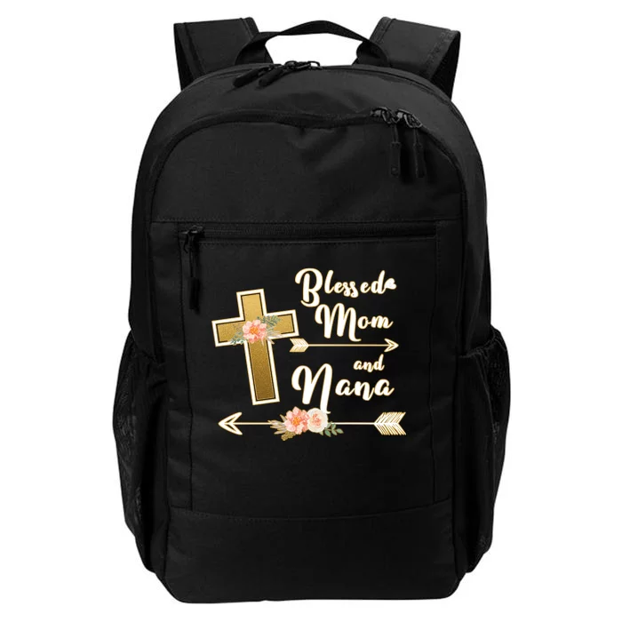 Blessed Mom And Nana Cross Floral Daily Commute Backpack