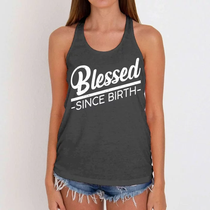 Blessed Since Birth Women's Knotted Racerback Tank