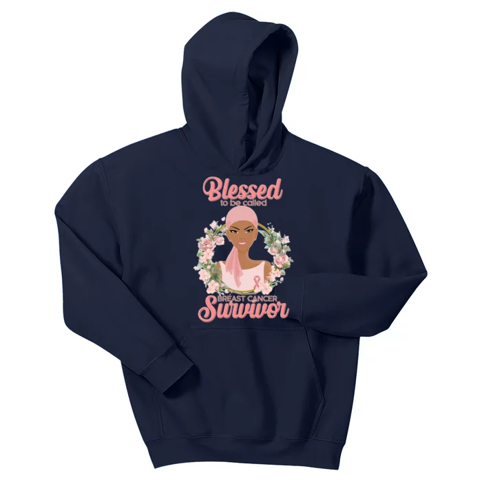 Blessed To Be Call Breast Cancer Survivor Pink Warrior Kids Hoodie