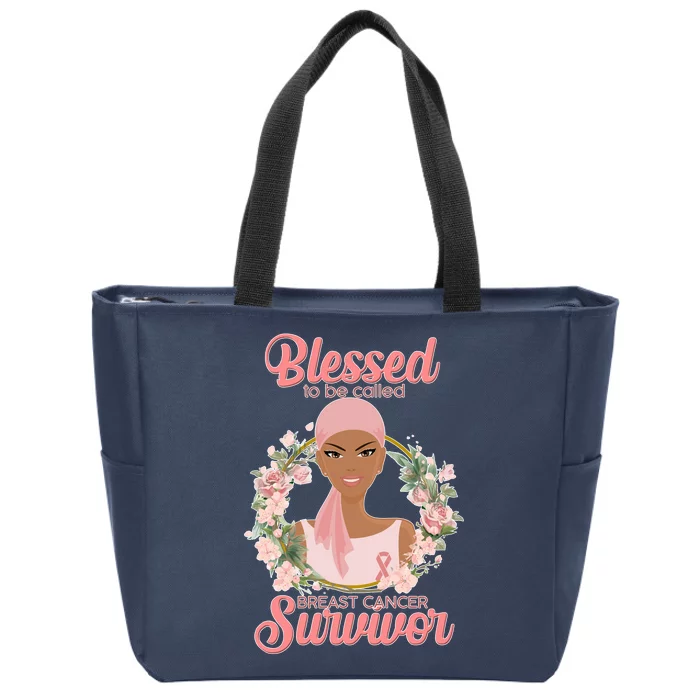 Blessed To Be Call Breast Cancer Survivor Pink Warrior Zip Tote Bag