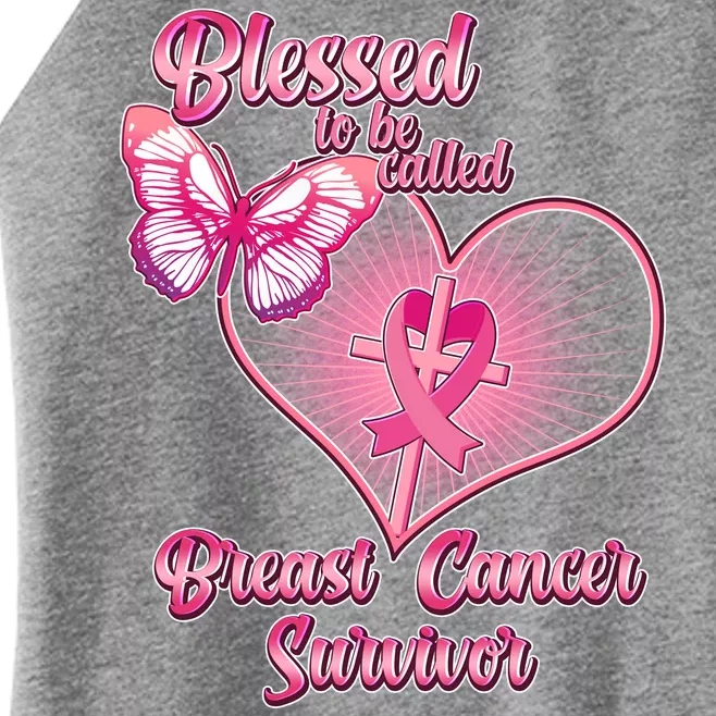 Blessed To Be Called Breast Cancer Survivor Pink Ribbon Cross Women’s Perfect Tri Rocker Tank