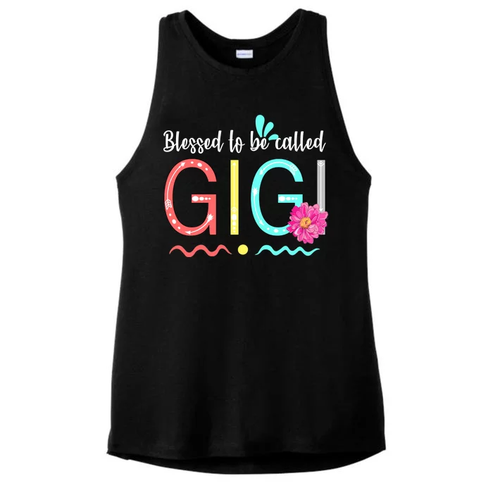 Blessed To Be Called Gigi Ladies Tri-Blend Wicking Tank