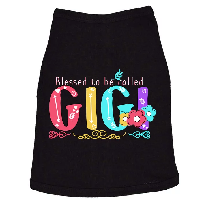 Blessed To Be Called Gigi Cute Floral Doggie Tank