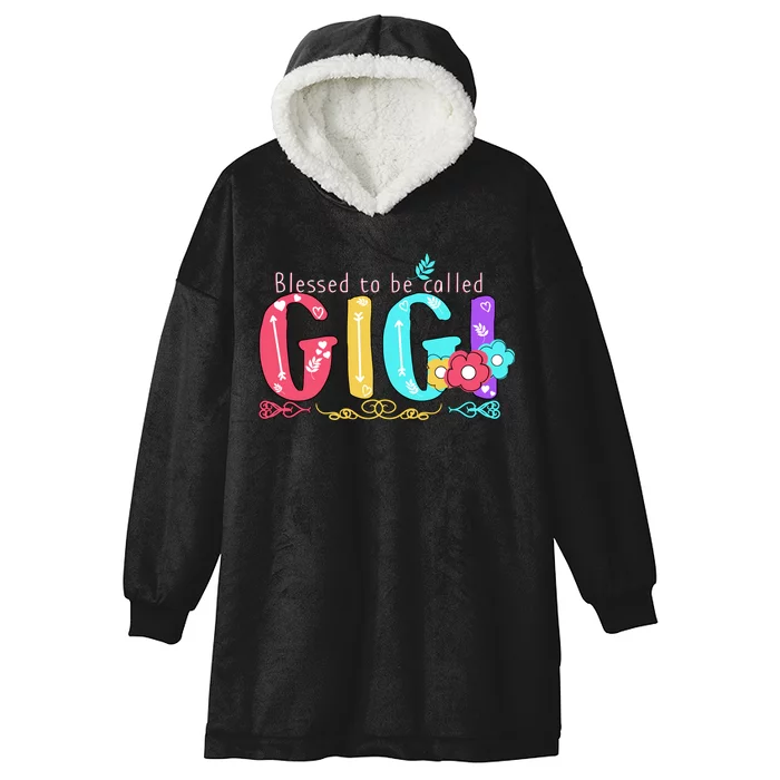 Blessed To Be Called Gigi Cute Floral Hooded Wearable Blanket