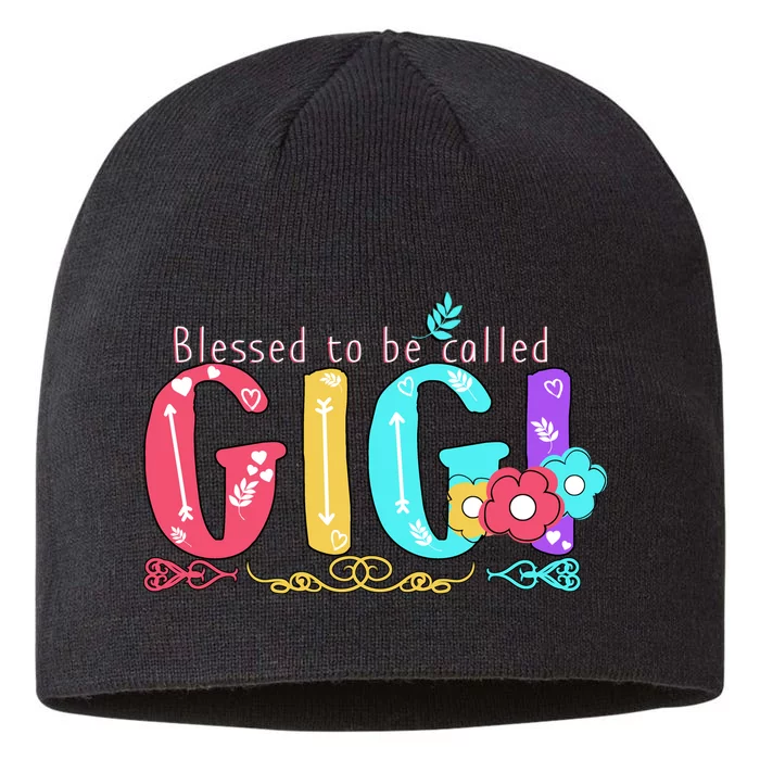 Blessed To Be Called Gigi Cute Floral 8 1/2in Sustainable Knit Beanie