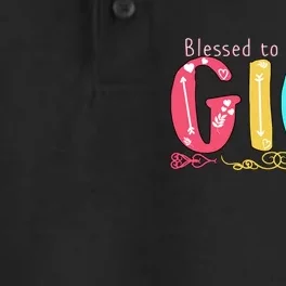 Blessed To Be Called Gigi Cute Floral Dry Zone Grid Performance Polo