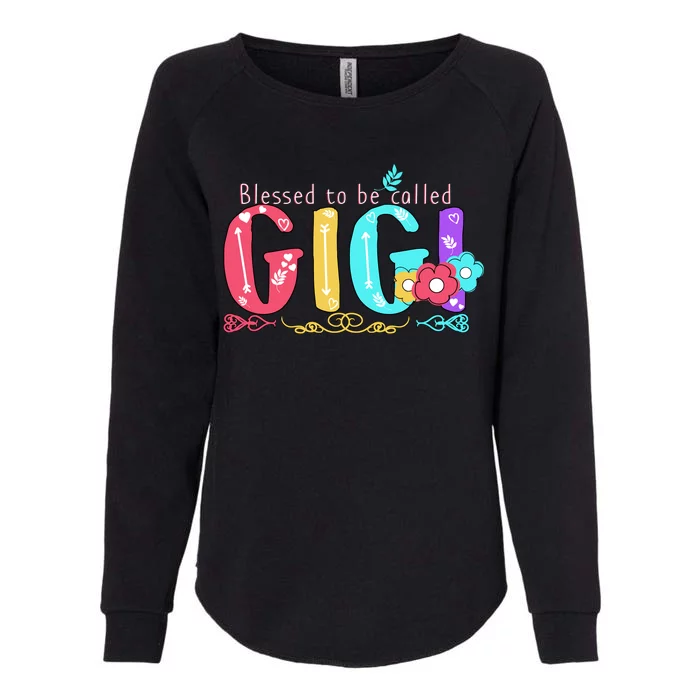 Blessed To Be Called Gigi Cute Floral Womens California Wash Sweatshirt