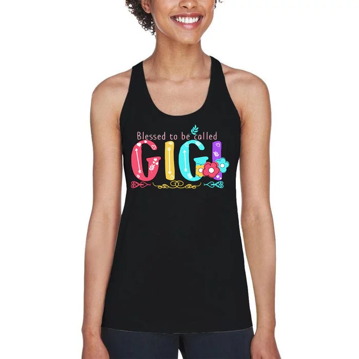 Blessed To Be Called Gigi Cute Floral Women's Racerback Tank