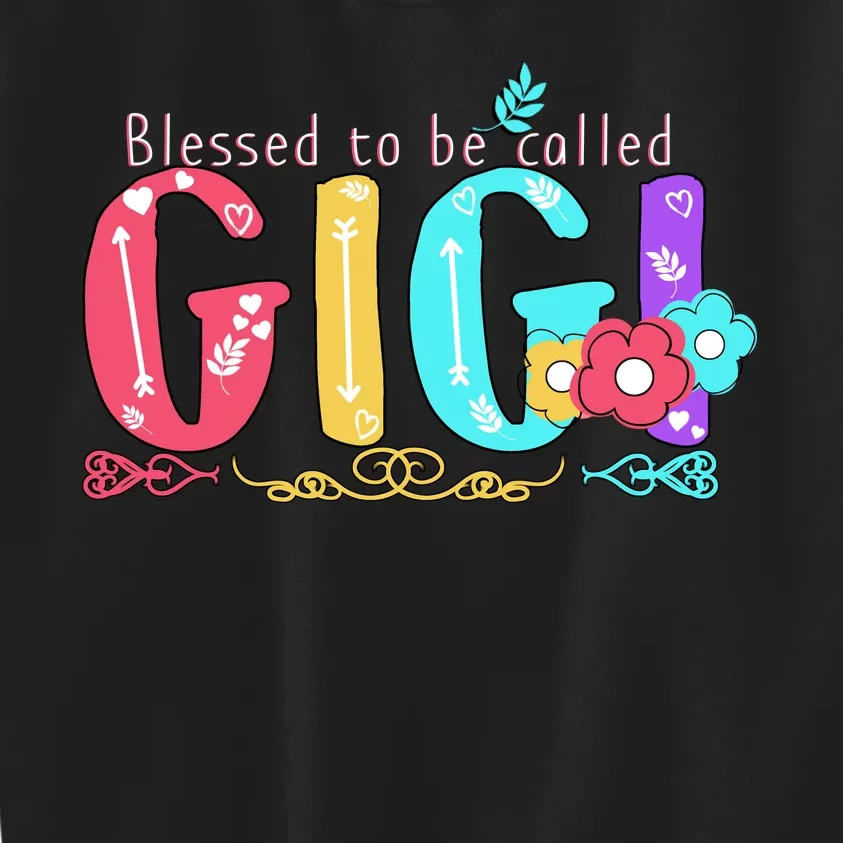 Blessed To Be Called Gigi Cute Floral Kids Sweatshirt