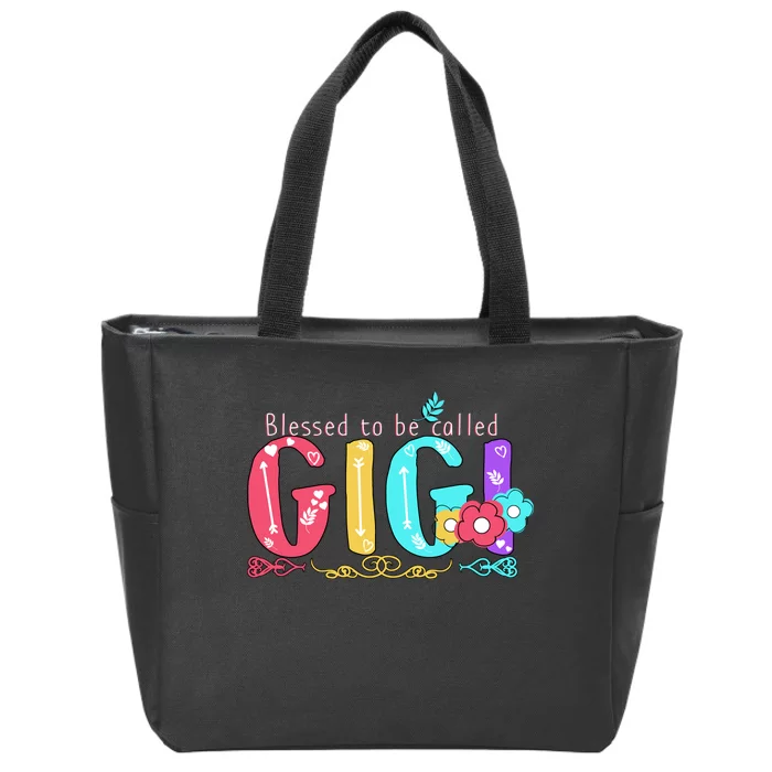 Blessed To Be Called Gigi Cute Floral Zip Tote Bag