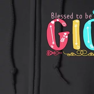 Blessed To Be Called Gigi Cute Floral Full Zip Hoodie