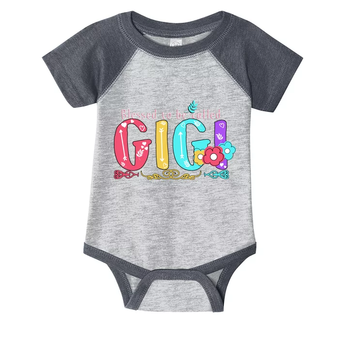 Blessed To Be Called Gigi Cute Floral Infant Baby Jersey Bodysuit