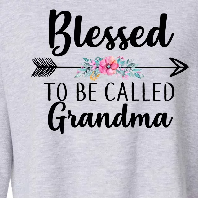 Blessed To Be Called Grandma Cropped Pullover Crew