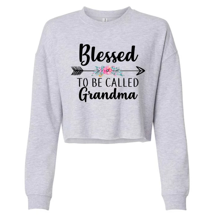 Blessed To Be Called Grandma Cropped Pullover Crew