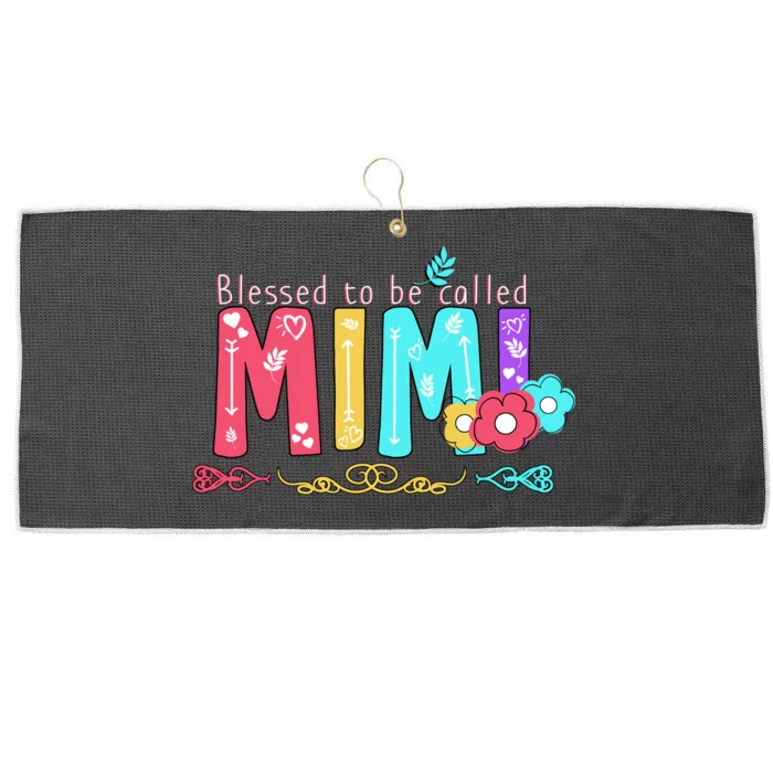 Blessed To Be Called Mimi Large Microfiber Waffle Golf Towel