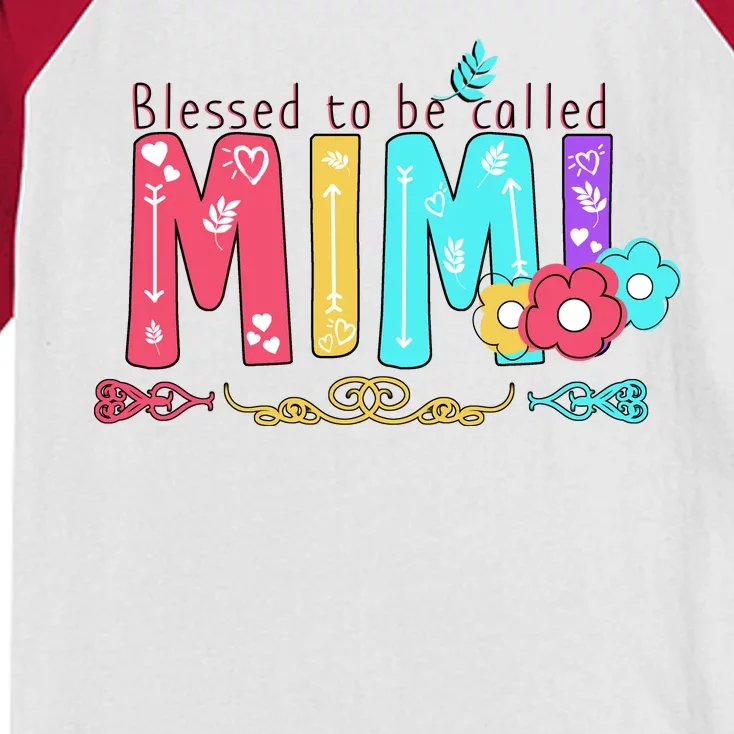 Blessed To Be Called Mimi Kids Colorblock Raglan Jersey