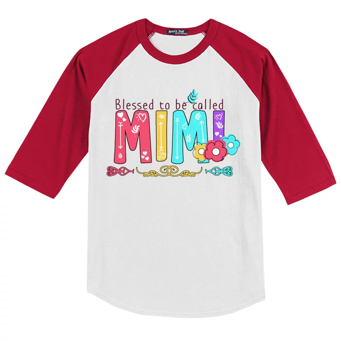 Blessed To Be Called Mimi Kids Colorblock Raglan Jersey