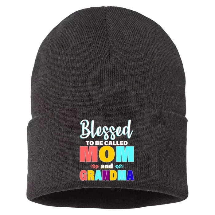 Blessed To Be Called Mom And Grandma Sustainable Knit Beanie