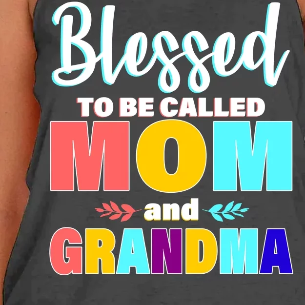 Blessed To Be Called Mom And Grandma Women's Knotted Racerback Tank