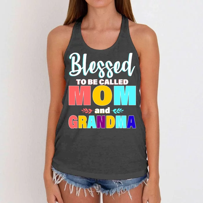 Blessed To Be Called Mom And Grandma Women's Knotted Racerback Tank