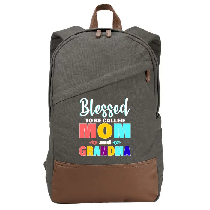 Blessed To Be Called Mom And Grandma Cotton Canvas Backpack