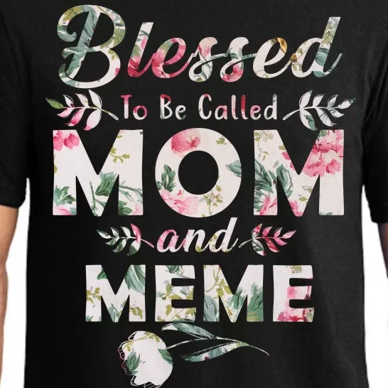 Blessed To Be Called Mom And Meme Pajama Set