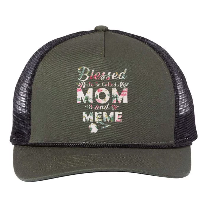 Blessed To Be Called Mom And Meme Retro Rope Trucker Hat Cap