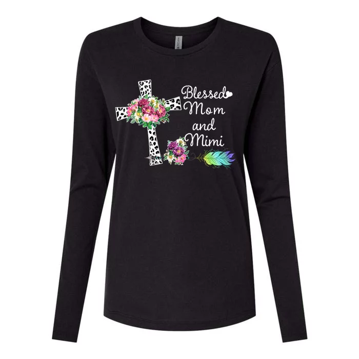 Blessed To Be Called Mom And Mimi Womens Cotton Relaxed Long Sleeve T-Shirt