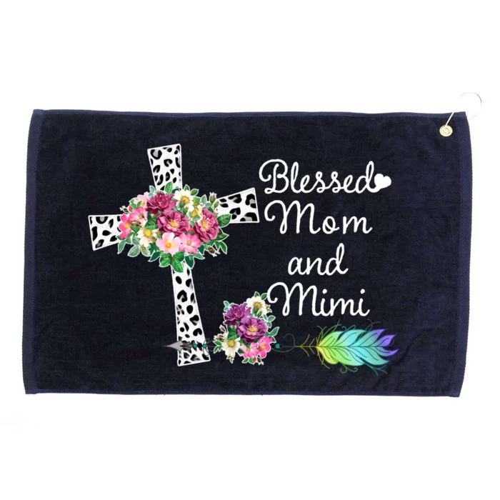 Blessed To Be Called Mom And Mimi Grommeted Golf Towel