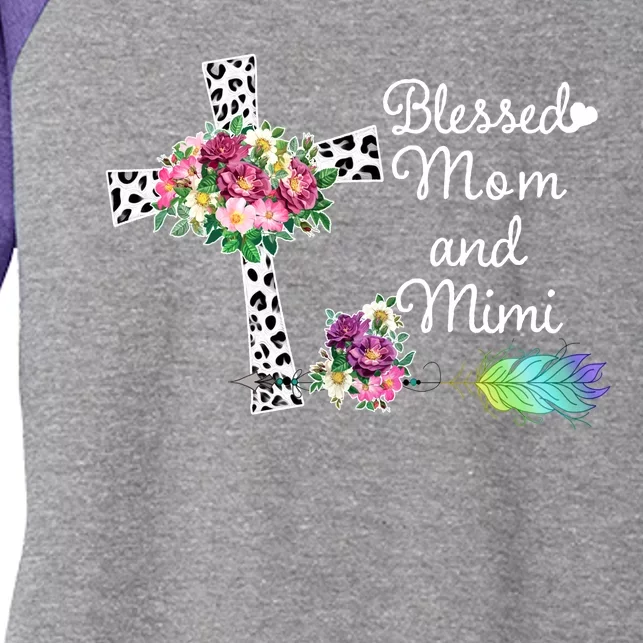 Blessed To Be Called Mom And Mimi Women's Tri-Blend 3/4-Sleeve Raglan Shirt