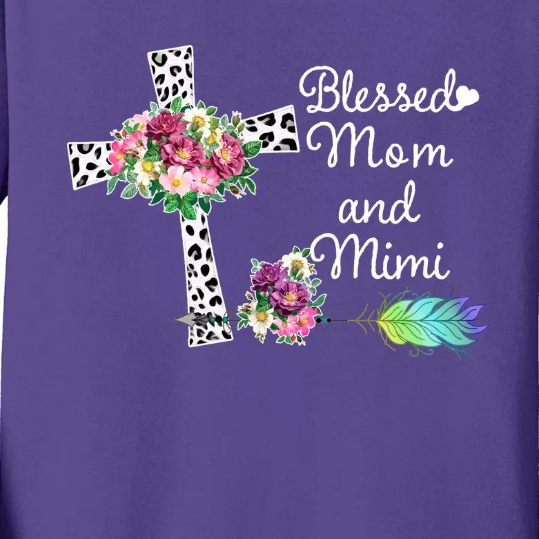 Blessed To Be Called Mom And Mimi Kids Long Sleeve Shirt