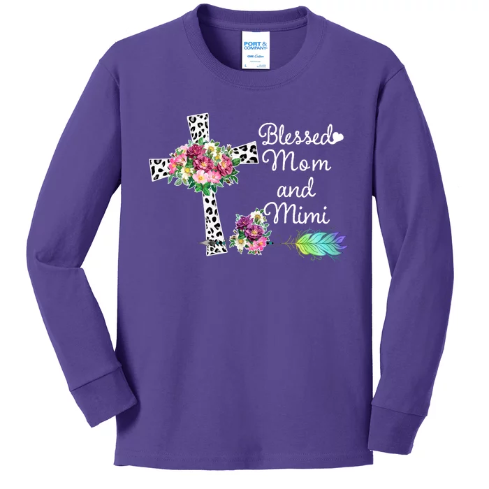 Blessed To Be Called Mom And Mimi Kids Long Sleeve Shirt