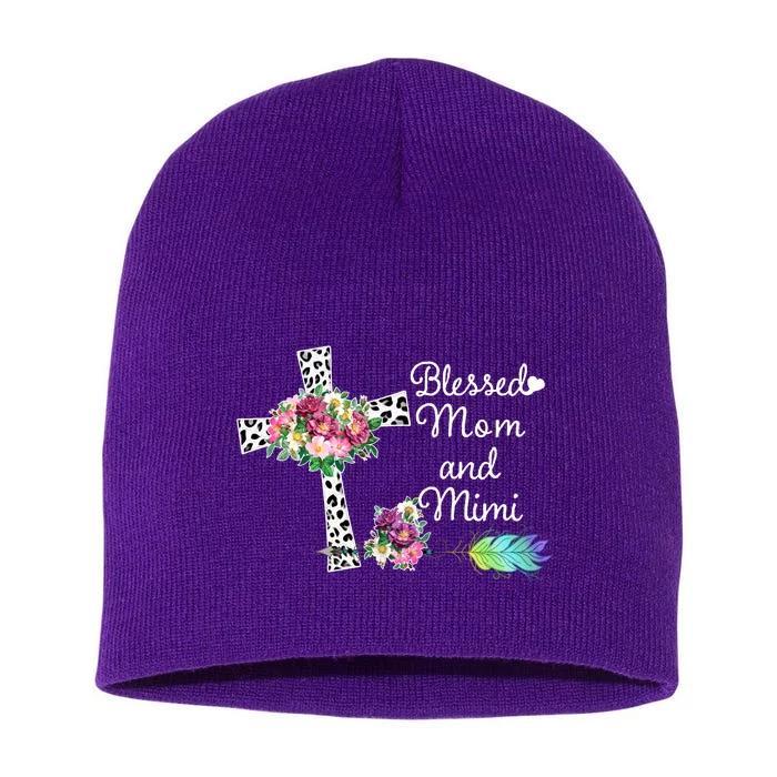 Blessed To Be Called Mom And Mimi Short Acrylic Beanie