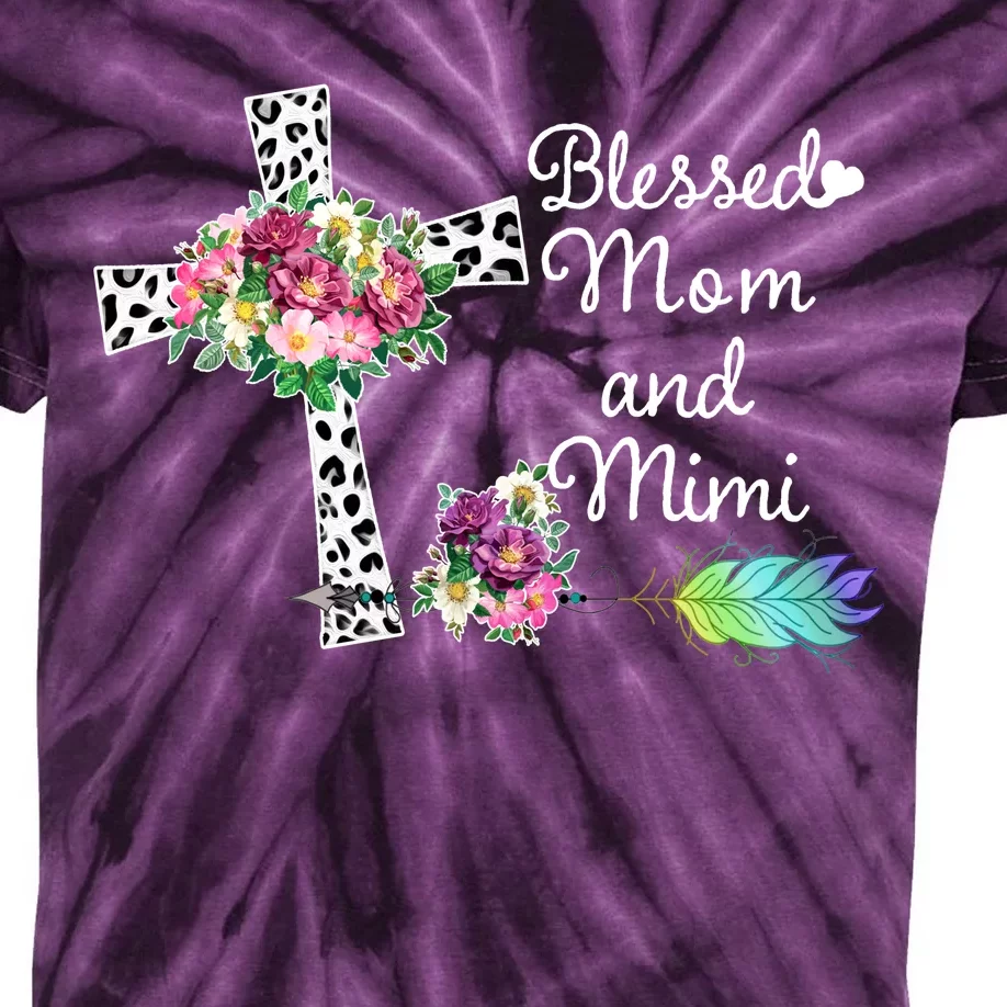 Blessed To Be Called Mom And Mimi Kids Tie-Dye T-Shirt