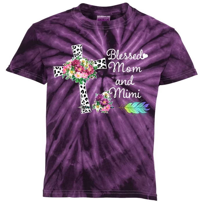 Blessed To Be Called Mom And Mimi Kids Tie-Dye T-Shirt