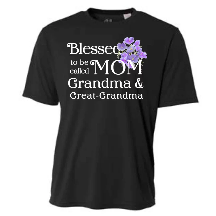 Blessed To Be Called Mom Grandma & Great Grandma Cooling Performance Crew T-Shirt