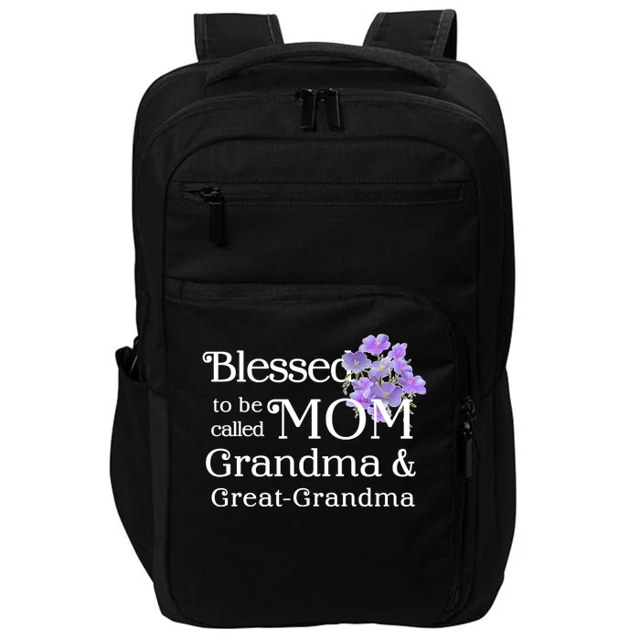 Blessed To Be Called Mom Grandma & Great Grandma Impact Tech Backpack