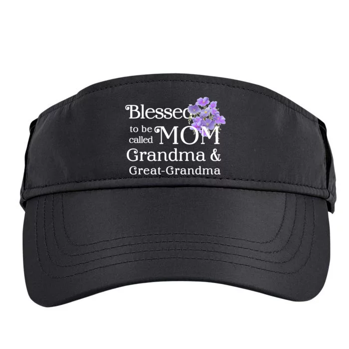 Blessed To Be Called Mom Grandma & Great Grandma Adult Drive Performance Visor