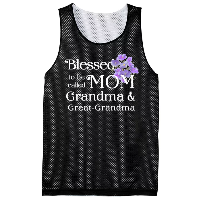 Blessed To Be Called Mom Grandma & Great Grandma Mesh Reversible Basketball Jersey Tank