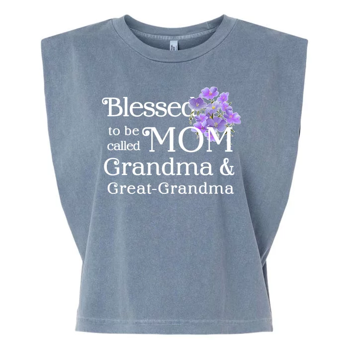 Blessed To Be Called Mom Grandma & Great Grandma Garment-Dyed Women's Muscle Tee